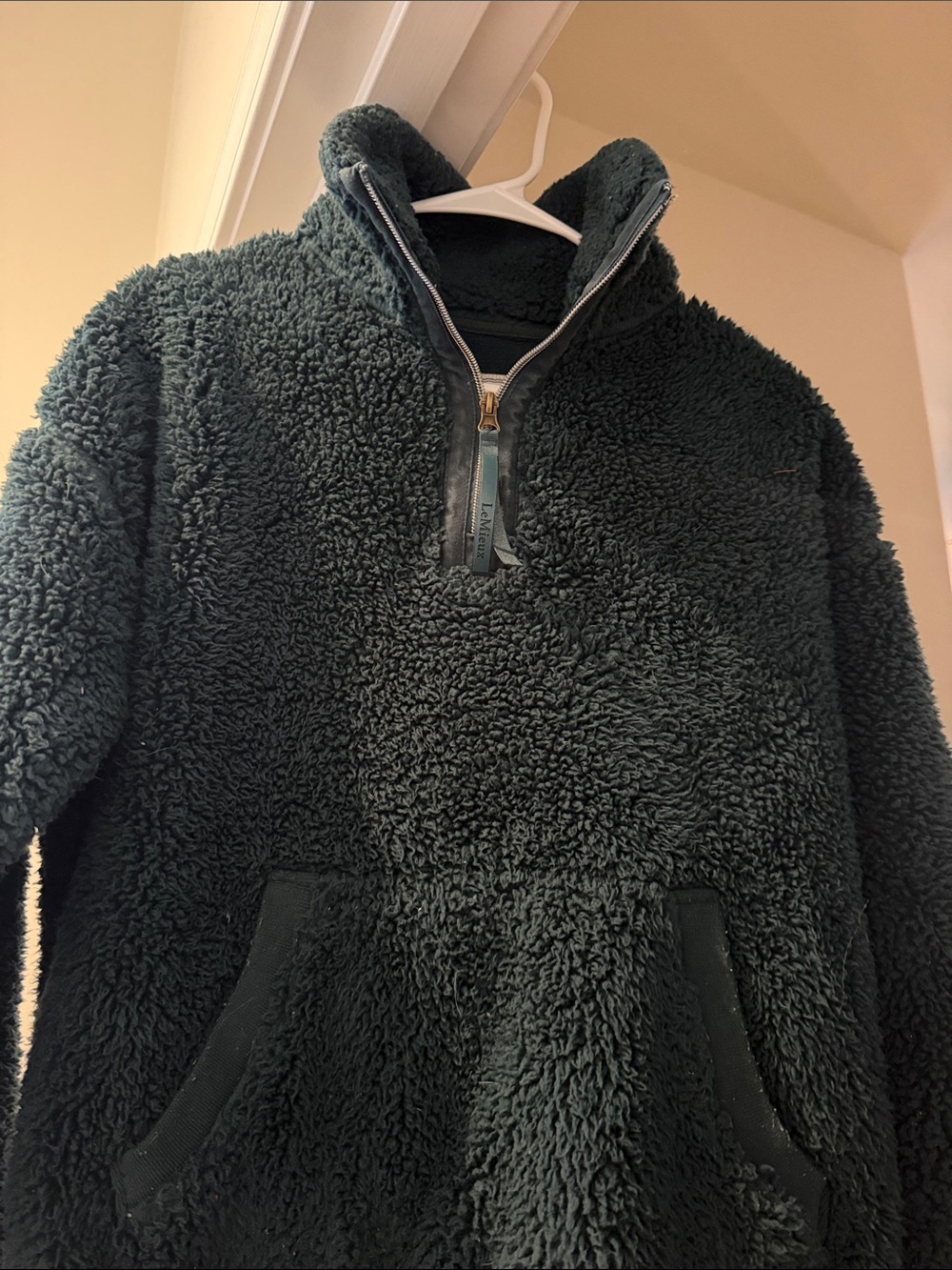 Kids Sherpa Pullover Jacket - Dark Green
